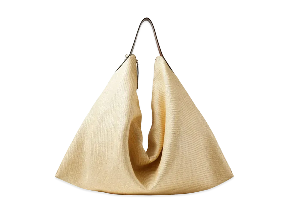 Jimmy Choo Ana Hobo/L Raffia Oversized Hobo Handbag "Natural"