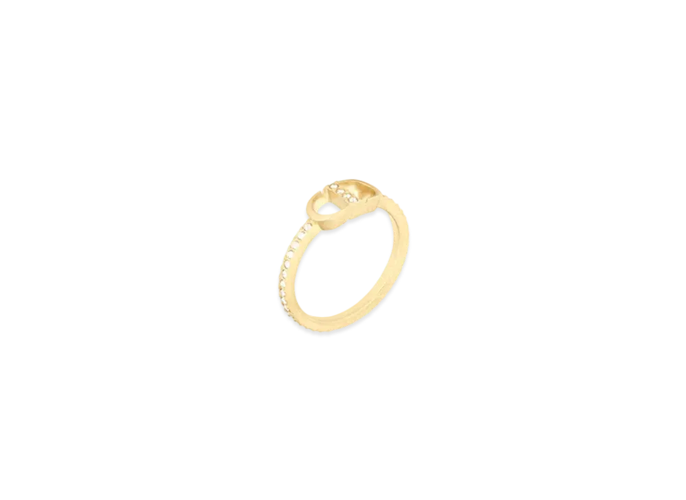 Dior Petit CD Ring Gold-Finish Metal and White Crystals "Gold"
