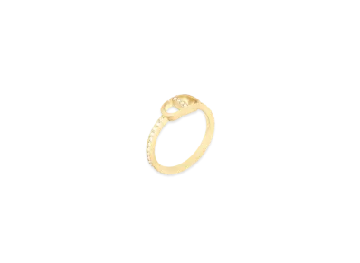 Dior Petit CD Ring Gold-Finish Metal and White Crystals "Gold"