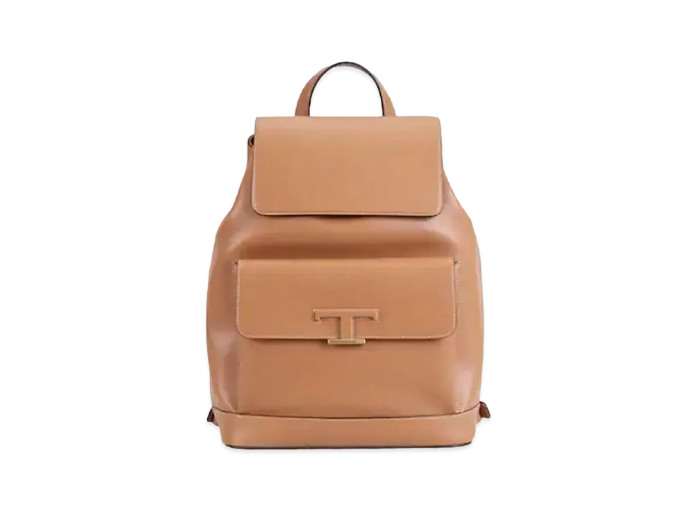 TOD'S Leather Tods T Time Les Backpack Medium "Brown"