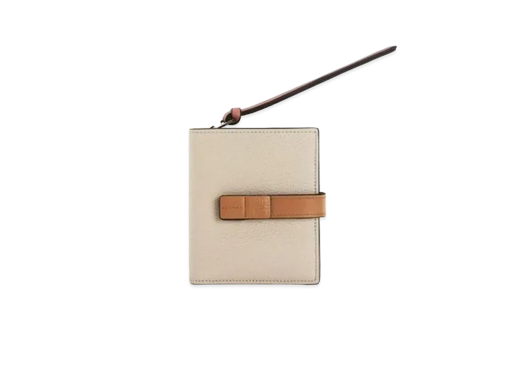 LOEWE Compact Zip Wallet In Soft Grained Calfskin "Light Oat / Honey"