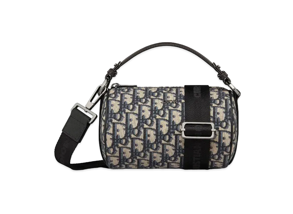 Dior Roller Mini Messenger Bag Dior Oblique Jacquard & Grain Calfskin "Beige"