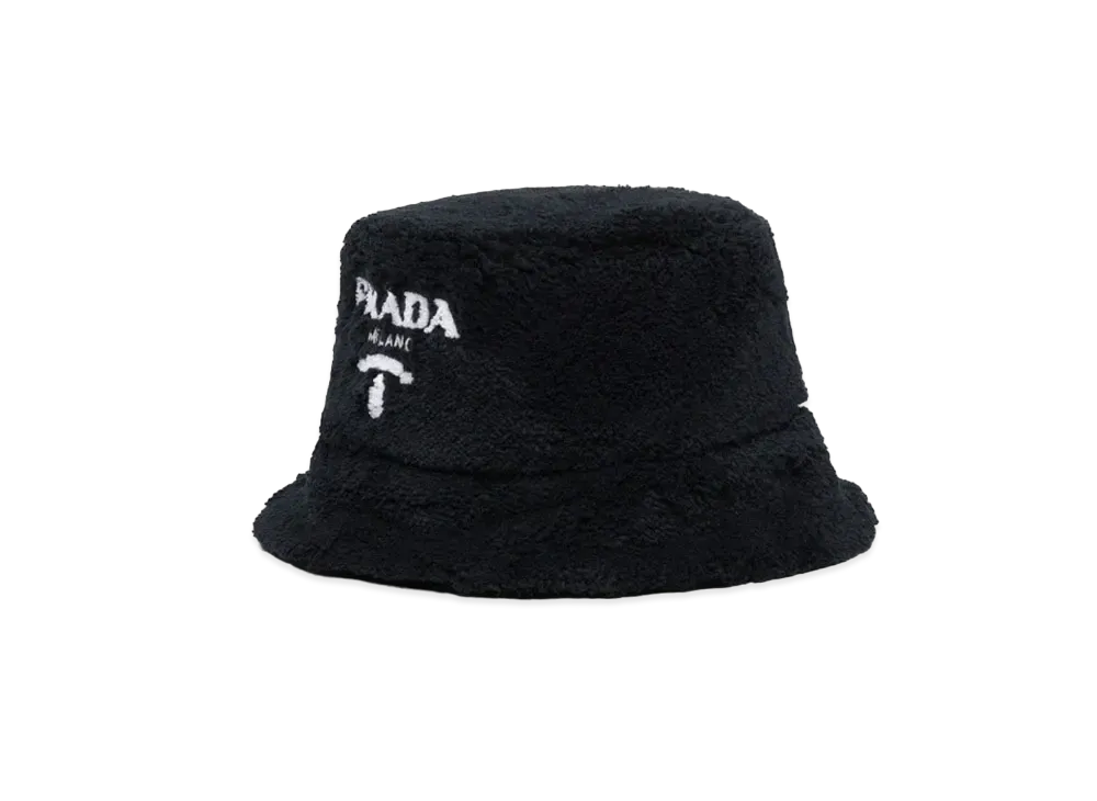PRADA Terry Cross Bucket Hut "Black/Light Beige"