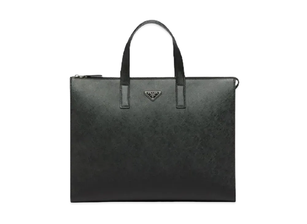 PRADA Saffiano Leather Tote "Black"
