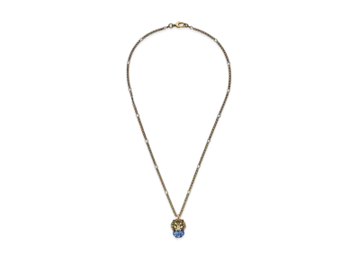 GUCCI Lion Head Necklace With Crystal "Gold"