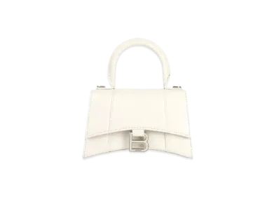 BALENCIAGA Women's Hourglass XS Top Handle Bag "White"