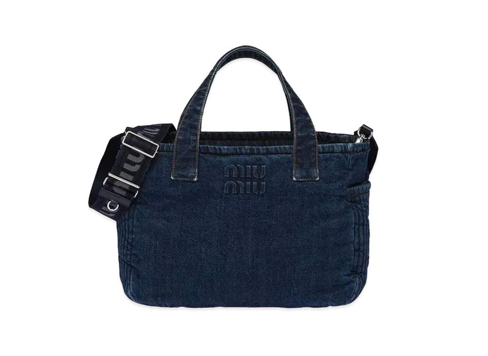 MIU MIU Denim Tote Bag "Navy"