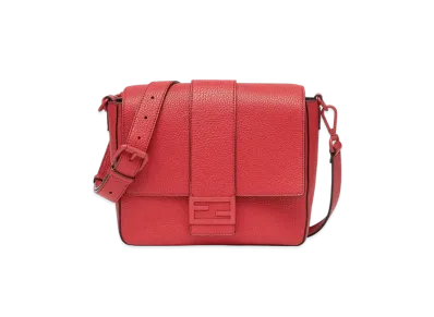 FENDI Baguette Messenger Bag Medium Leather Bag "Red"