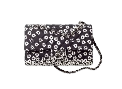 CHANEL Classic Hand Bag Print Fabric "Black White"