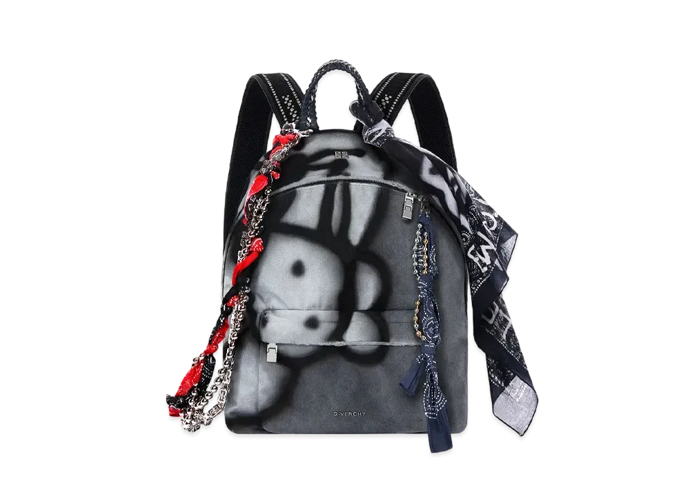 GIVENCHY Double U Backpack With Tag Effect Dog Prints "Black"
