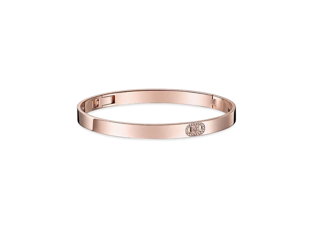Hermes H D'Ancre Bracelet PM "Pink Gold/27 Diamonds"