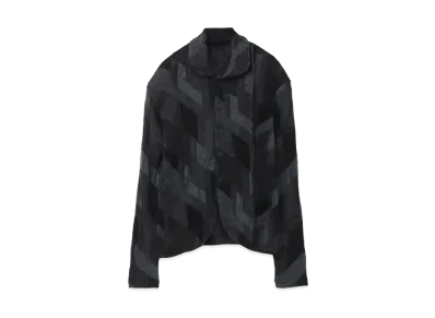 Yohji Yamamoto Y's PATCHWORK CUT JACQUARD FRONT PATCH CARDIGAN "Black"