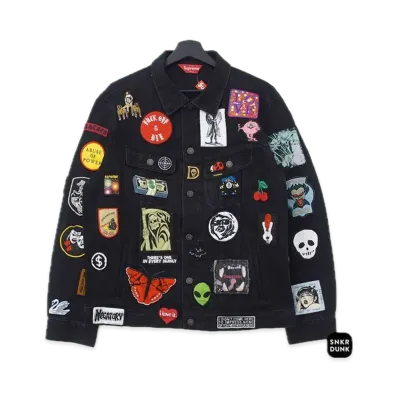 Supreme Patches Denim Trucker Jacket "Black"