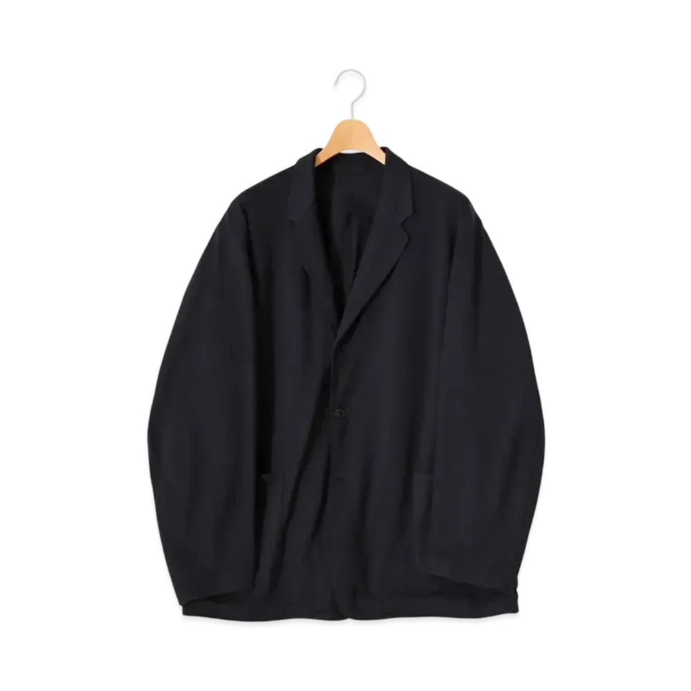 COMOLI Wool Knit Jacket "Navy"