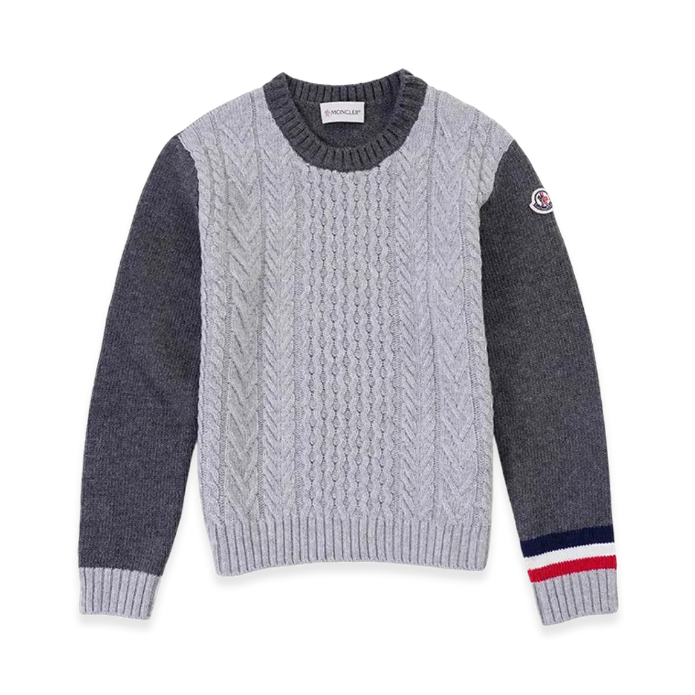 MONCLER Kids Crewneck Knit "Grey/Darkgrey"