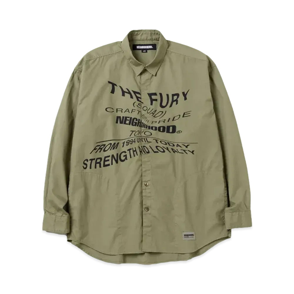 NEIGHBORHOOD Distortion Print Shirt LS "Olive Drab"
