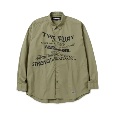 NEIGHBORHOOD Distortion Print Shirt LS "Olive Drab"