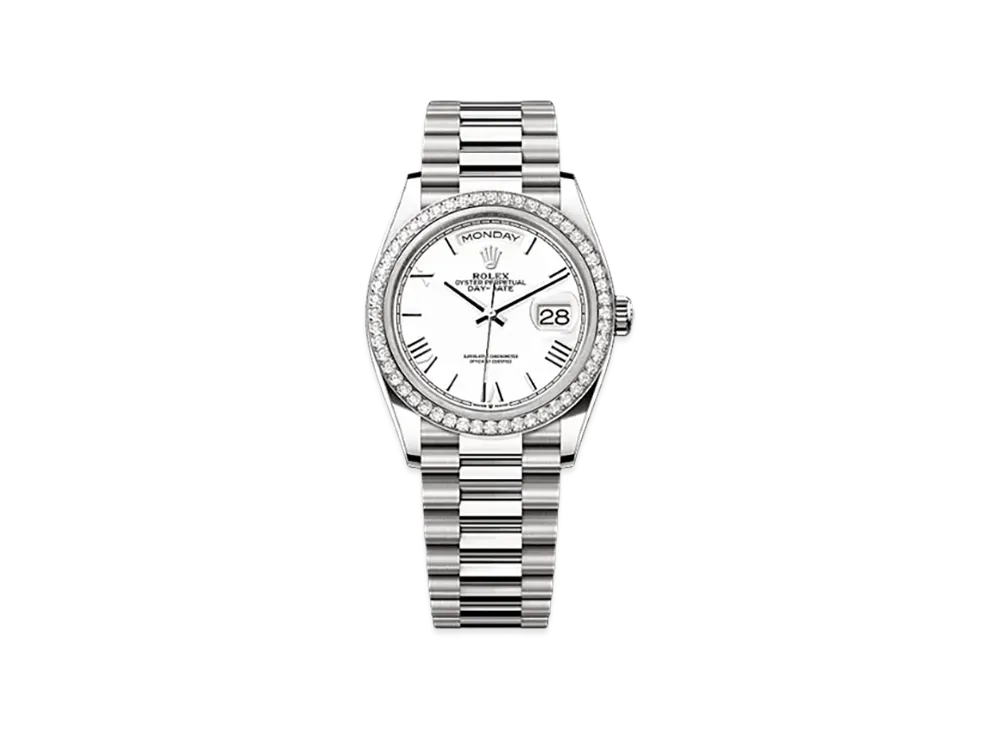 ROLEX Day-Date 36mm White Gold Diamond 128349RBR "White"