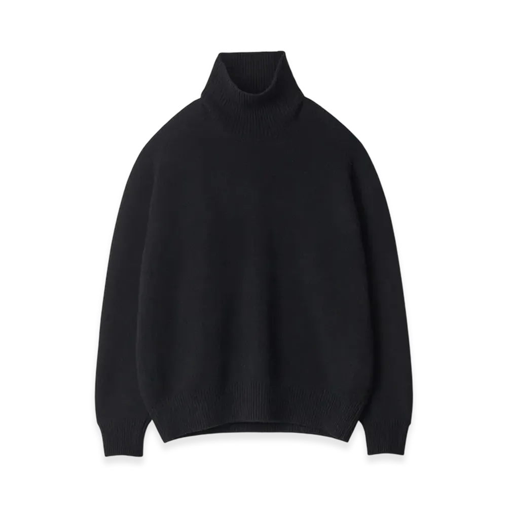 ssstein Extra Fine Wool Warm Knit Turtle Neck LS "Black"