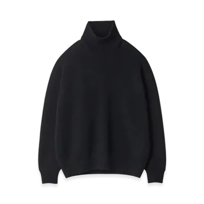 ssstein Extra Fine Wool Warm Knit Turtle Neck LS "Black"