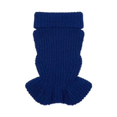 GIVENCHY Slim Fit Peplum Top In Waffle Wool "Saphir Blue"