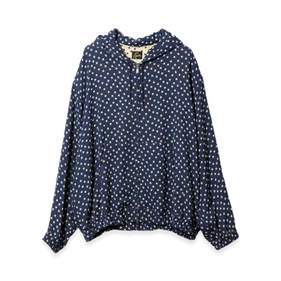 NEEDLES Zipped Hoody Double Weave Jacquard "Navy/Star"