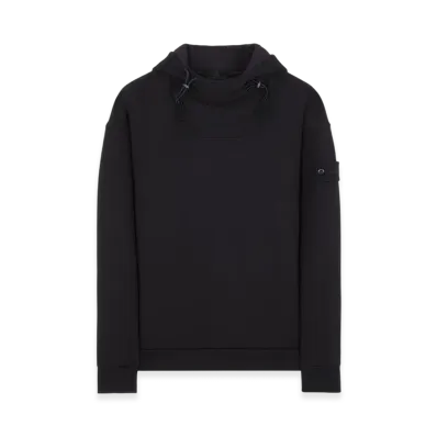 Stone Island 625F3 Ghost Piece Cotton Fleece Hooded Sweatshirt - 22FW "Black"