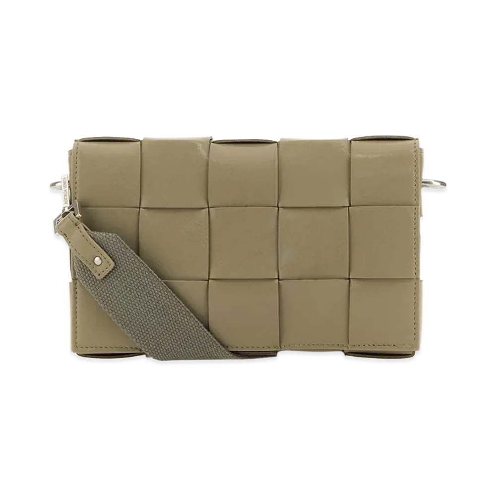 Bottega Veneta Leather Cassette Crossbody Bag "Sage Green"