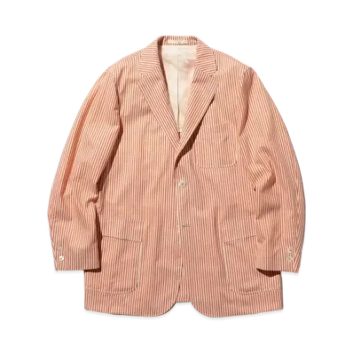 BEAMS 3B Box fit Wool Stripe "Orange"