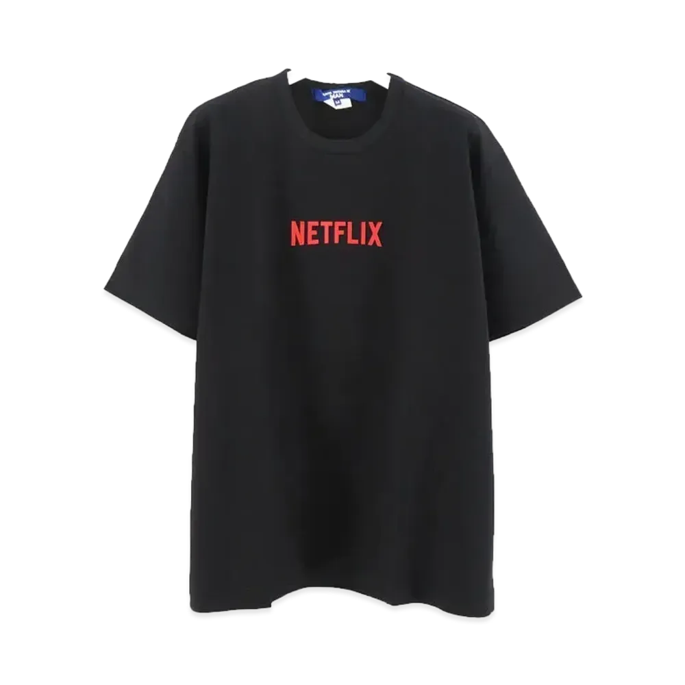 JUNYA WATANABE Cotton Jersey Print Netflix T-Shirt "Black/Red"