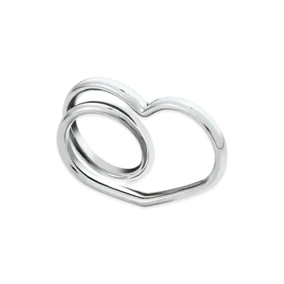 Hermes Vertige Coeur Double Ring MM "Silver"