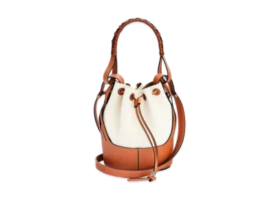 LOEWE Small Ikebana Balloon In Calfskin And Textile "Ecru / Tan"