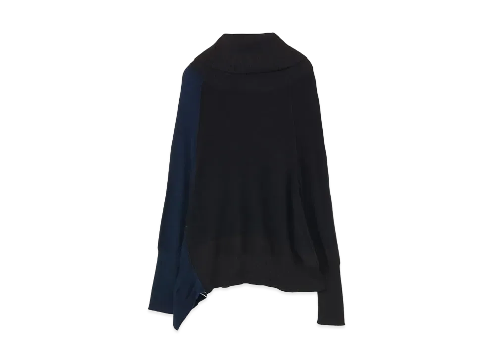 Yohji Yamamoto Y's PLAIN STITCH BACKSIDE SIDE DRAPE PULLOVER "Black"
