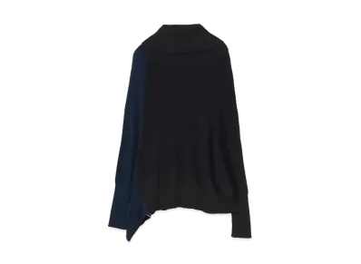 Yohji Yamamoto Y's PLAIN STITCH BACKSIDE SIDE DRAPE PULLOVER "Black"