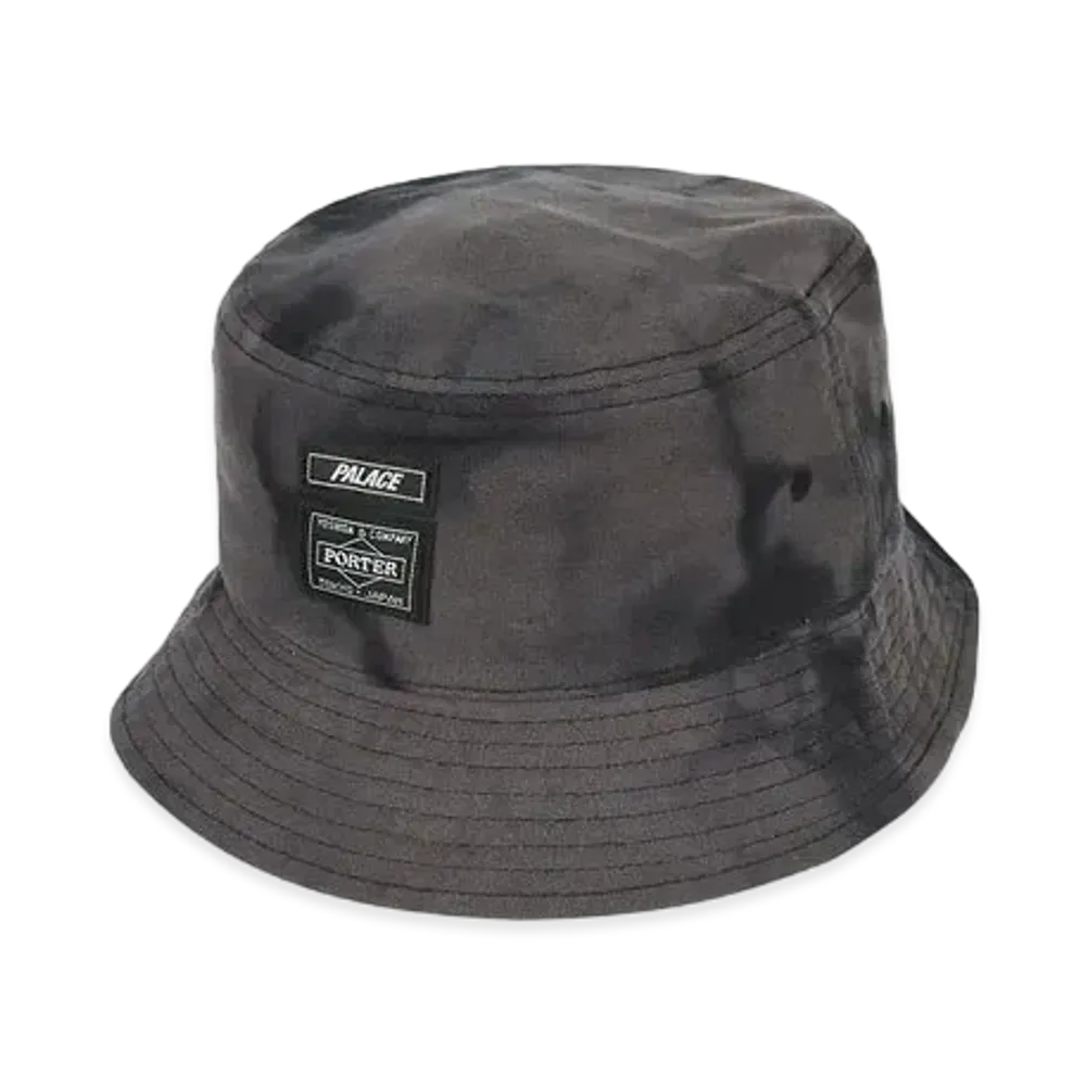 PALACE PORTER Bucket Hat "Black Wave Dye"