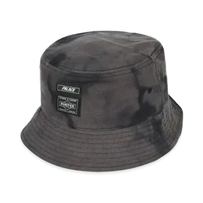 PALACE PORTER Bucket Hat "Black Wave Dye"
