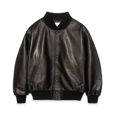 nanamica x GB Sport Leather Varsity Jacket "Black"