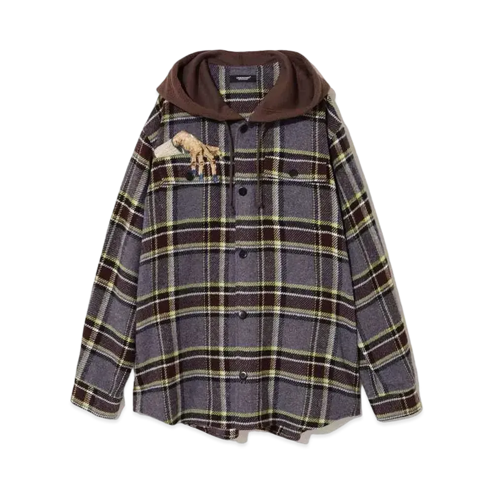 UNDERCOVER Cotton/Polyester Flannel Shirt "Purple CK"