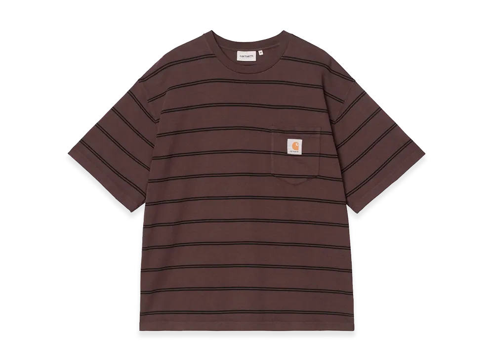 Carhartt WIP S/S Cardona Pocket T-Shirt "Cardona Stripe/Natural/Palisander/Garment Dyed"
