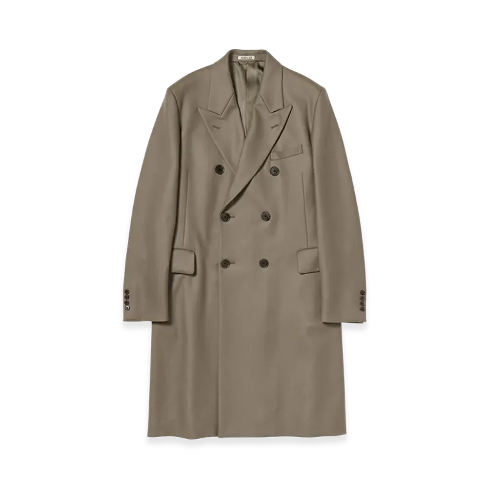 AURALEE Light Melton Chesterfield Coat "Khaki Brown"