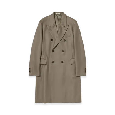 AURALEE Light Melton Chesterfield Coat "Khaki Brown"