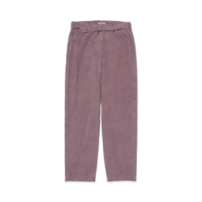 AURALEE Washed Organic Canvas Belted Pants "Purple"