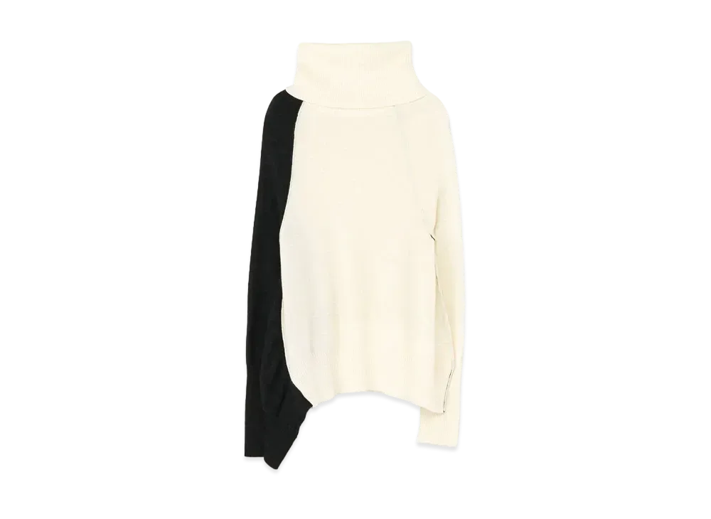 Yohji Yamamoto Y's PLAIN STITCH BACKSIDE SIDE DRAPE PULLOVER "Ivory"