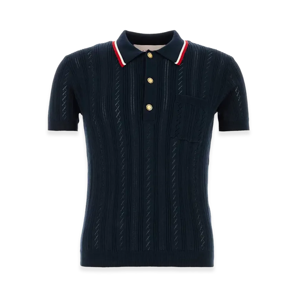 Valentino Cotton Polo Shirt "Navy Blue"