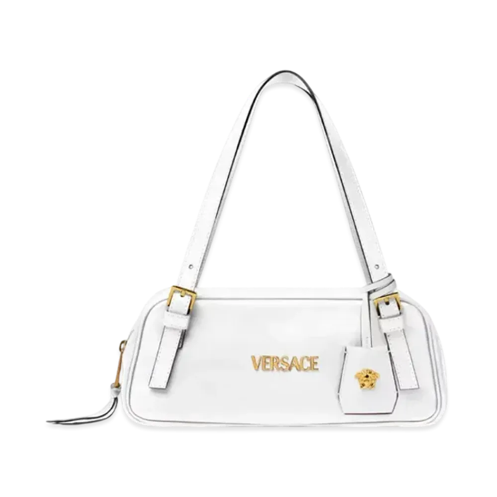 Versace Tag Bowling Shoulder Bag "White"