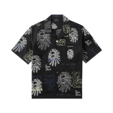 A BATHING APE Bape Black Bape Graphic Stitch Shirt "Black"