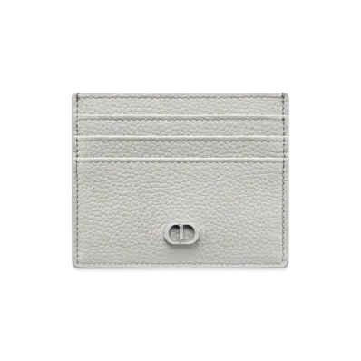 Dior Card Holder CD Icon Grained Calfskin "Gray"