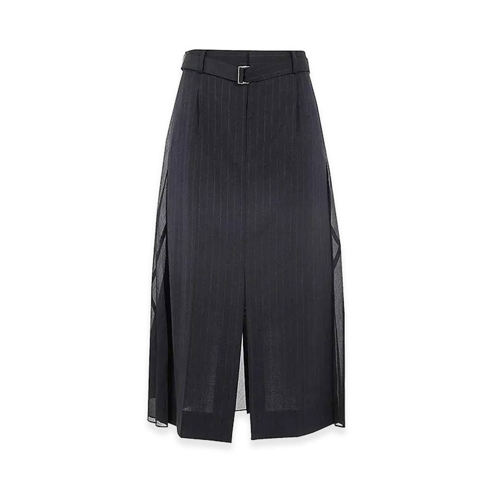 sacai Women's Stripe Glencheck Skirt "Blue/Chalk"