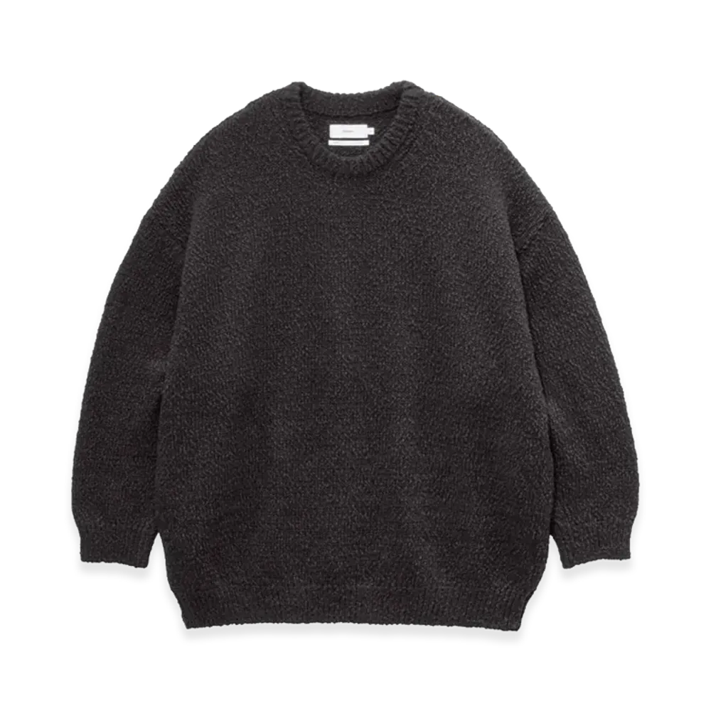 Graphpaper Cotton Wool Slub Oversized Crew Neck Knit "Black"