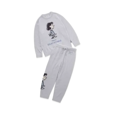 GELATO PIQUE x PEANUTS Baby Moko Jacquard Pullover & Long Pants Set "Blue"